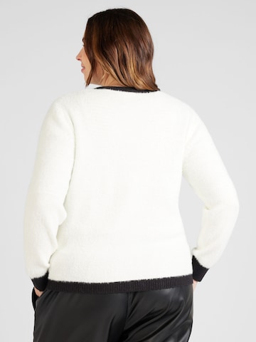ONLY Carmakoma Knit Cardigan 'Lady' in White
