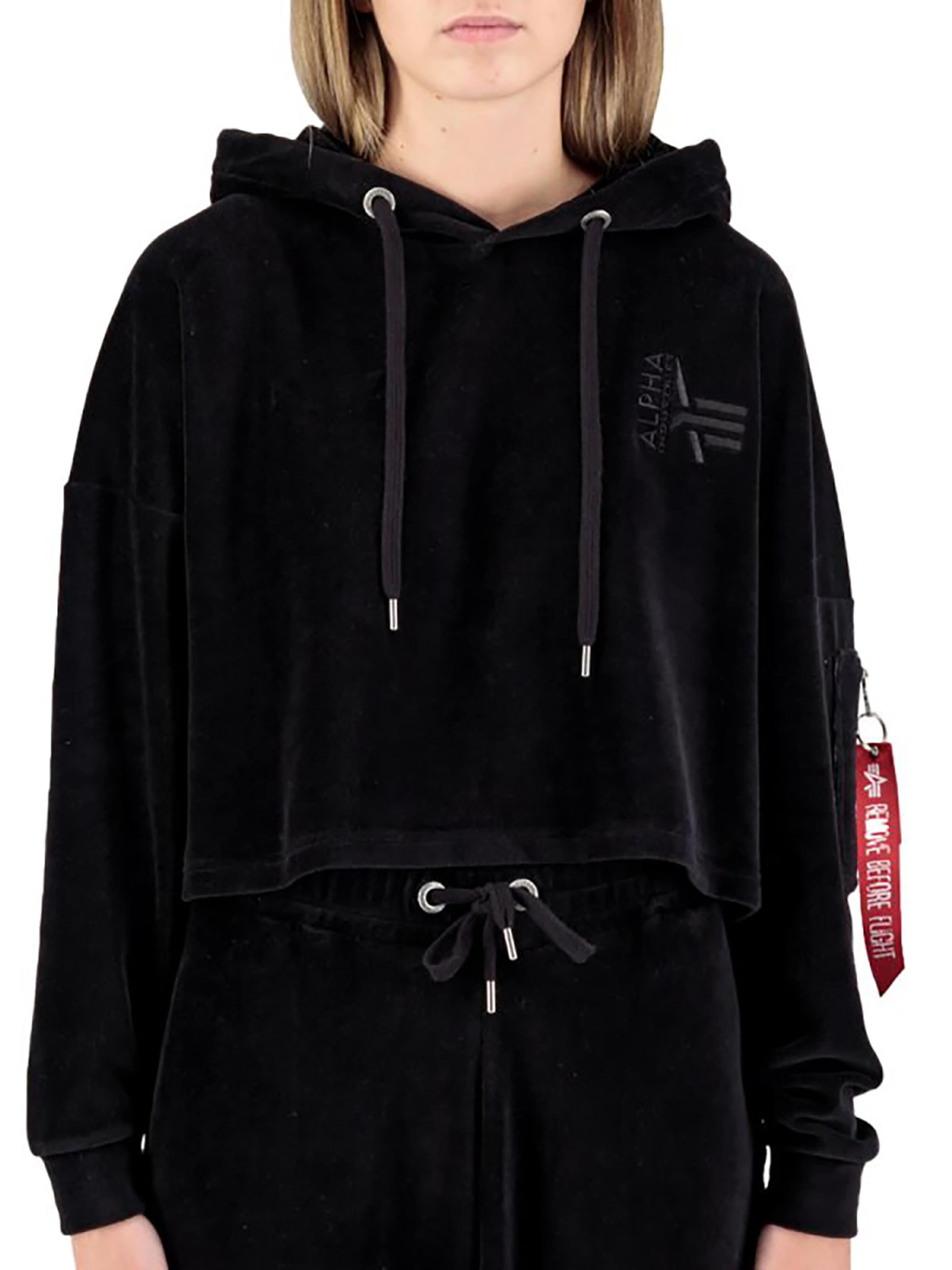 ALPHA INDUSTRIES Sweatshirt 'Frottee COS' in Black: front