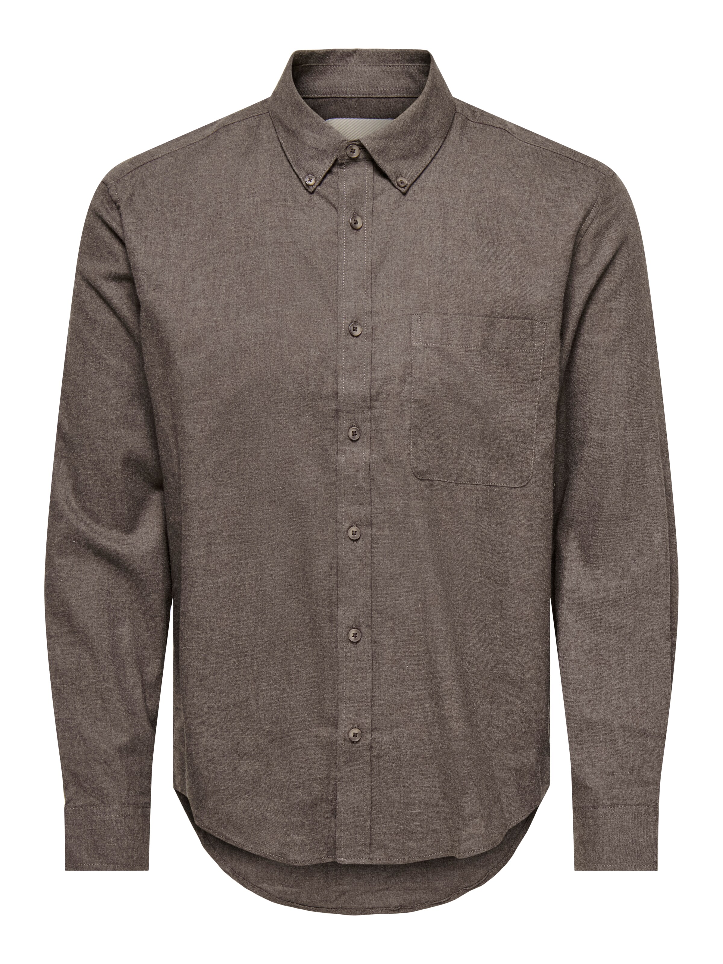 Only & Sons Button Up Shirt in S in Brown, Item view