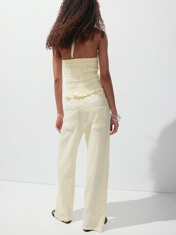 MANGO Loosefit Broek 'BORA' in Geel