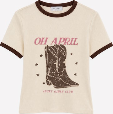 Maglietta 'Boots' di OH APRIL in bianco: frontale
