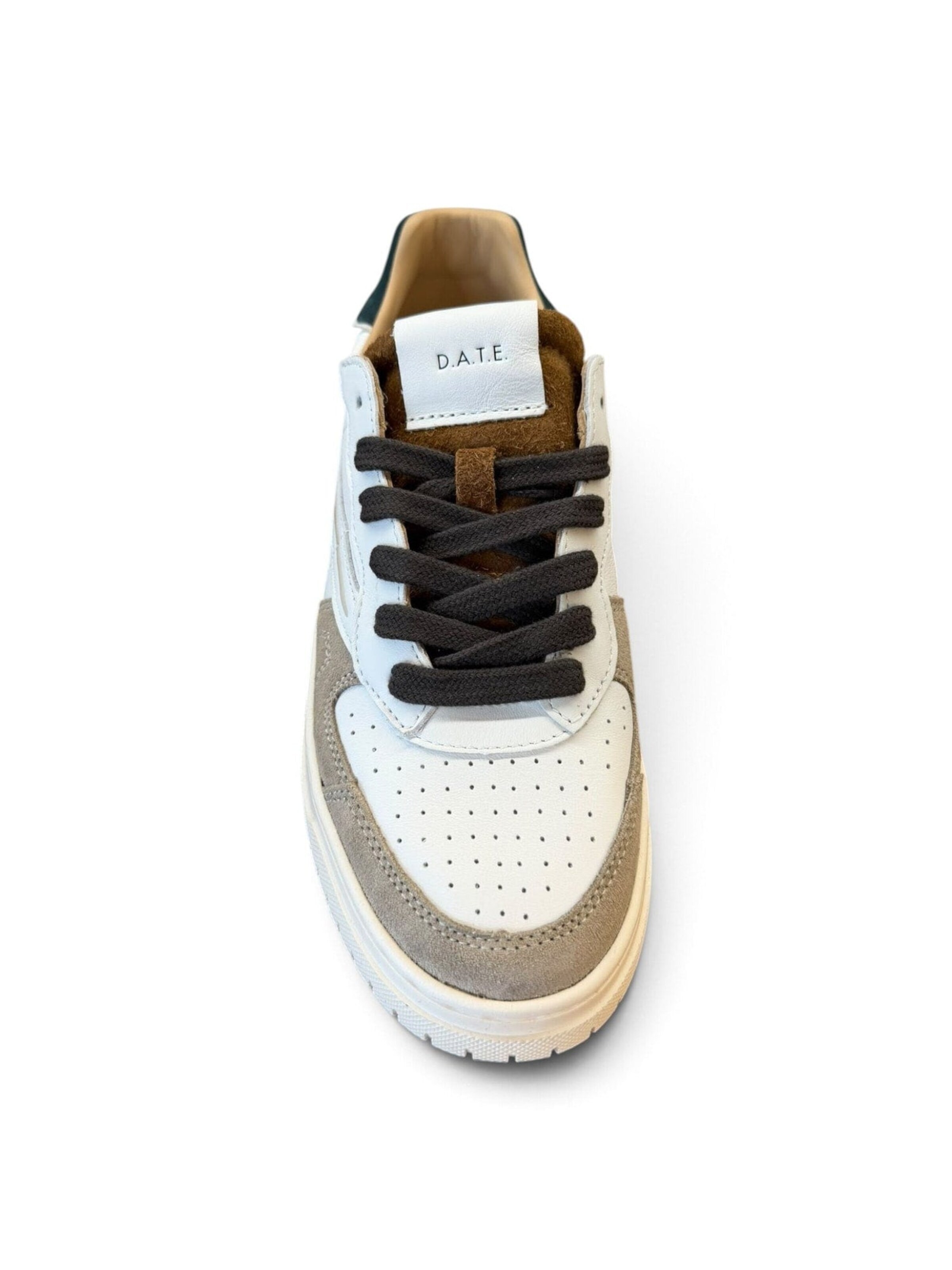 Sneaker bassa 'TORNEO PURE CALF WHITE-GREEN' di D.A.T.E in bianco