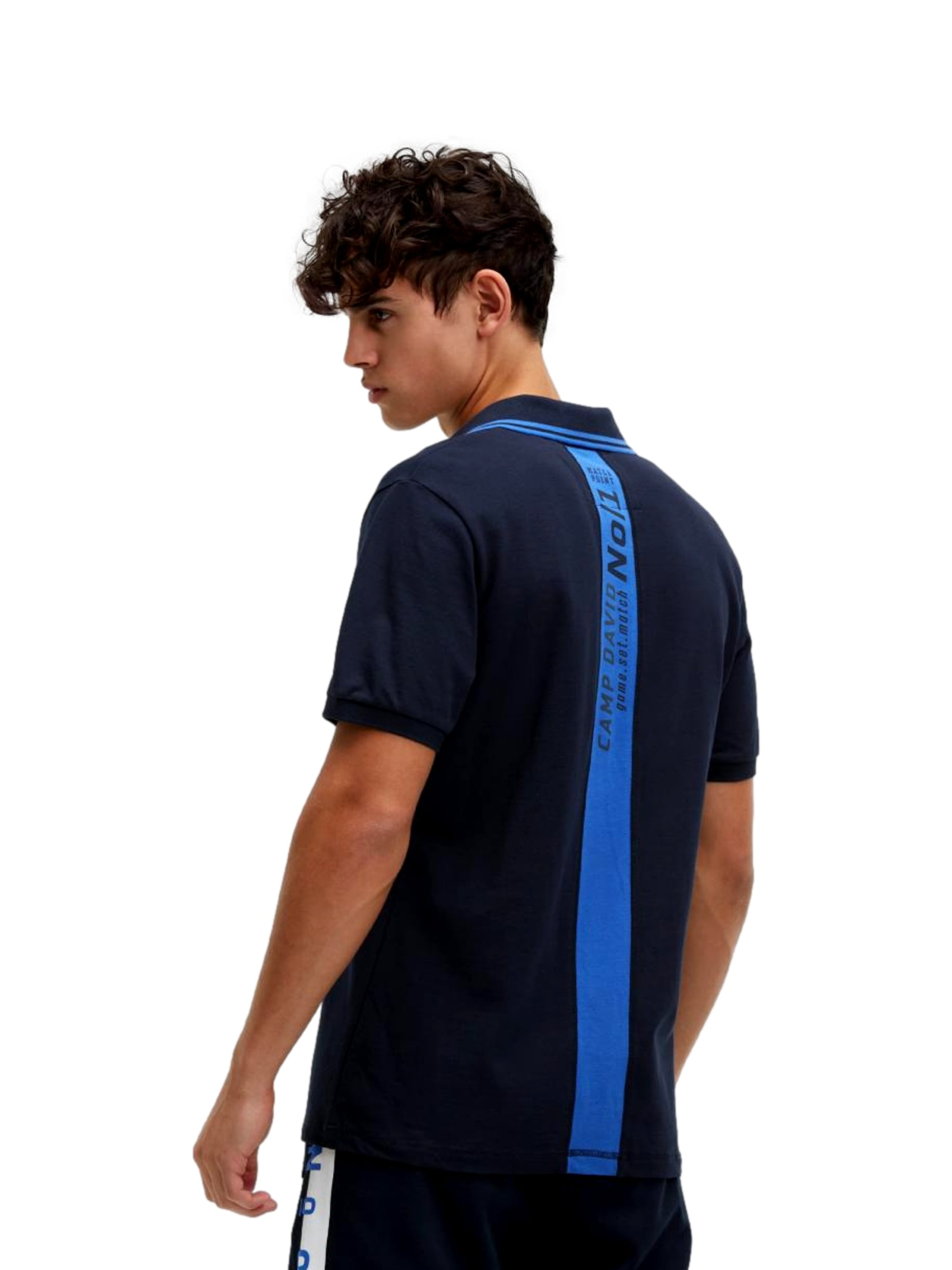 CAMP DAVID Shirt 'Game.Set.Match' in Blauw