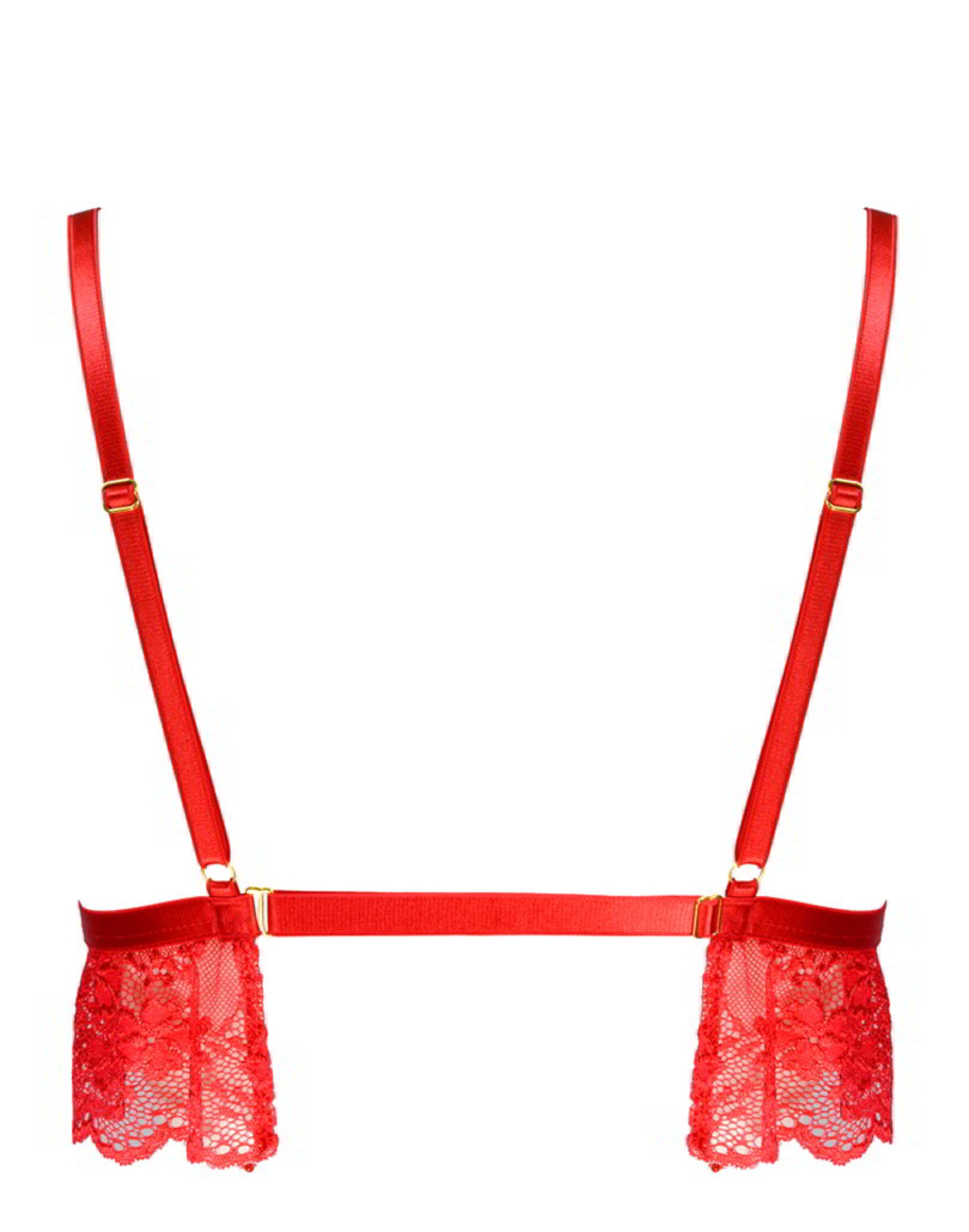 WHITE RVBBIT Push-up Behå ' Mad Cat No. 12 ' i röd