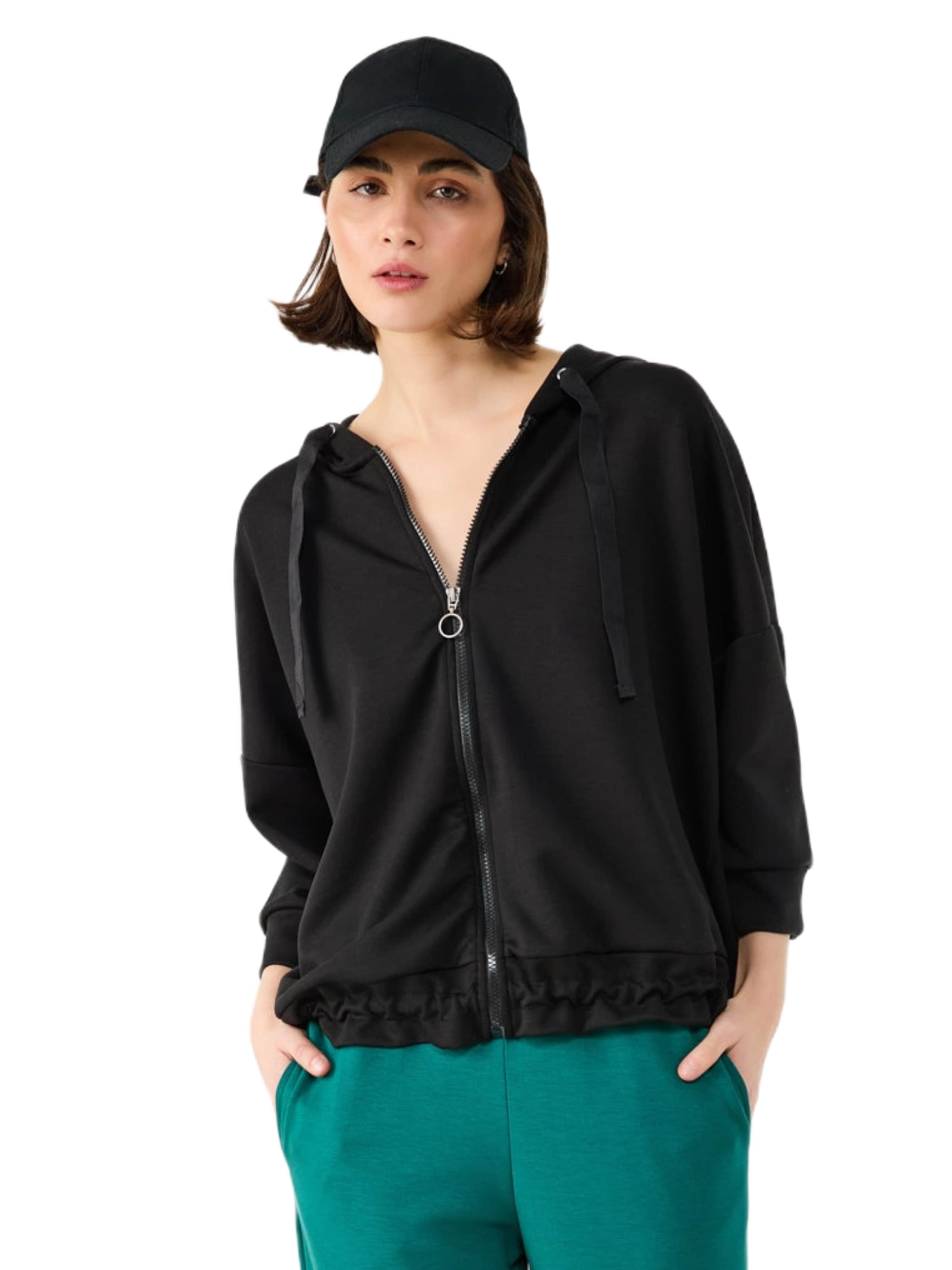 No Matter What Sweatvest in Zwart: voorkant