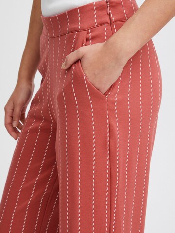 ICHI - Pierna ancha Pantalón ' Ruti ' en rojo