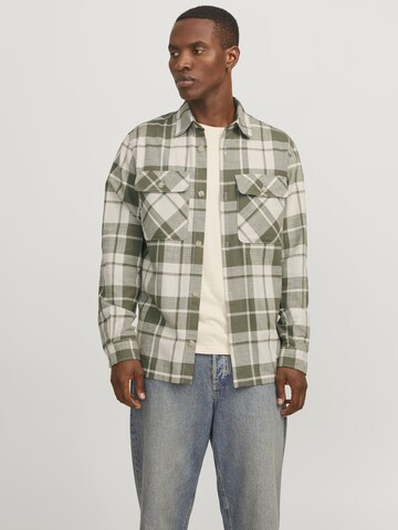JACK & JONES Comfort fit Button Up Shirt in Green: front