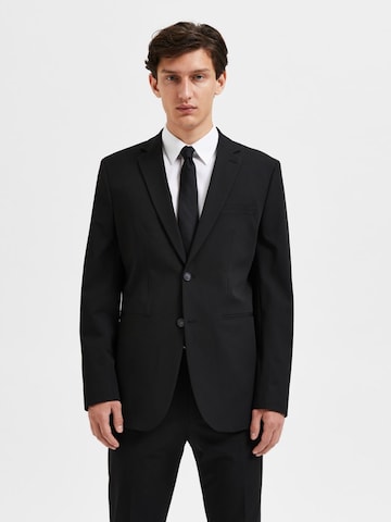 Coupe slim Veste de costume 'Liam' SELECTED HOMME en noir : devant