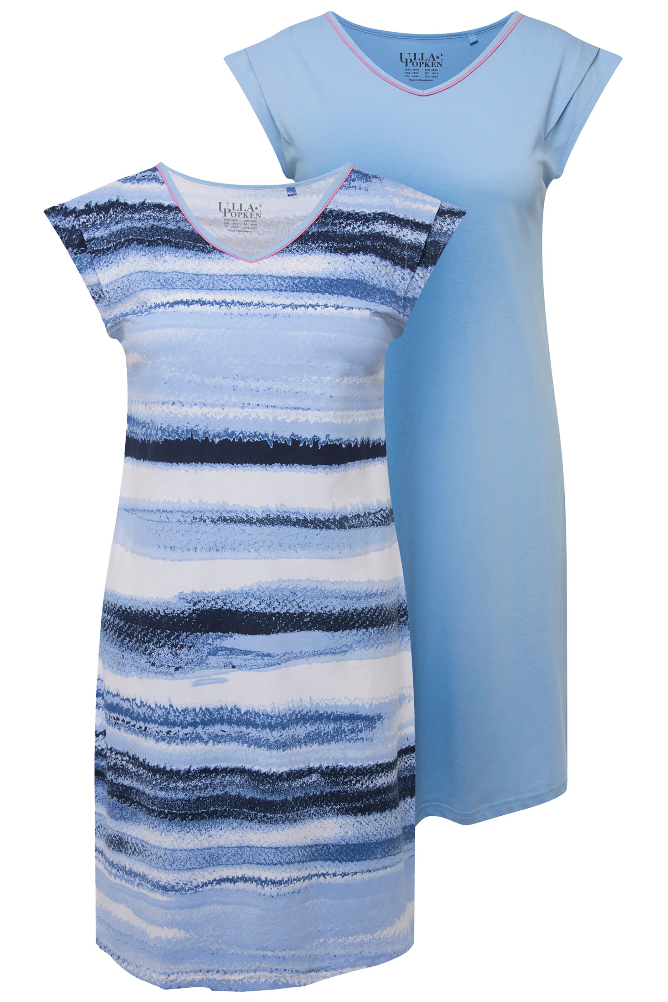 Ulla Popken Nachthemd in Blauw: voorkant