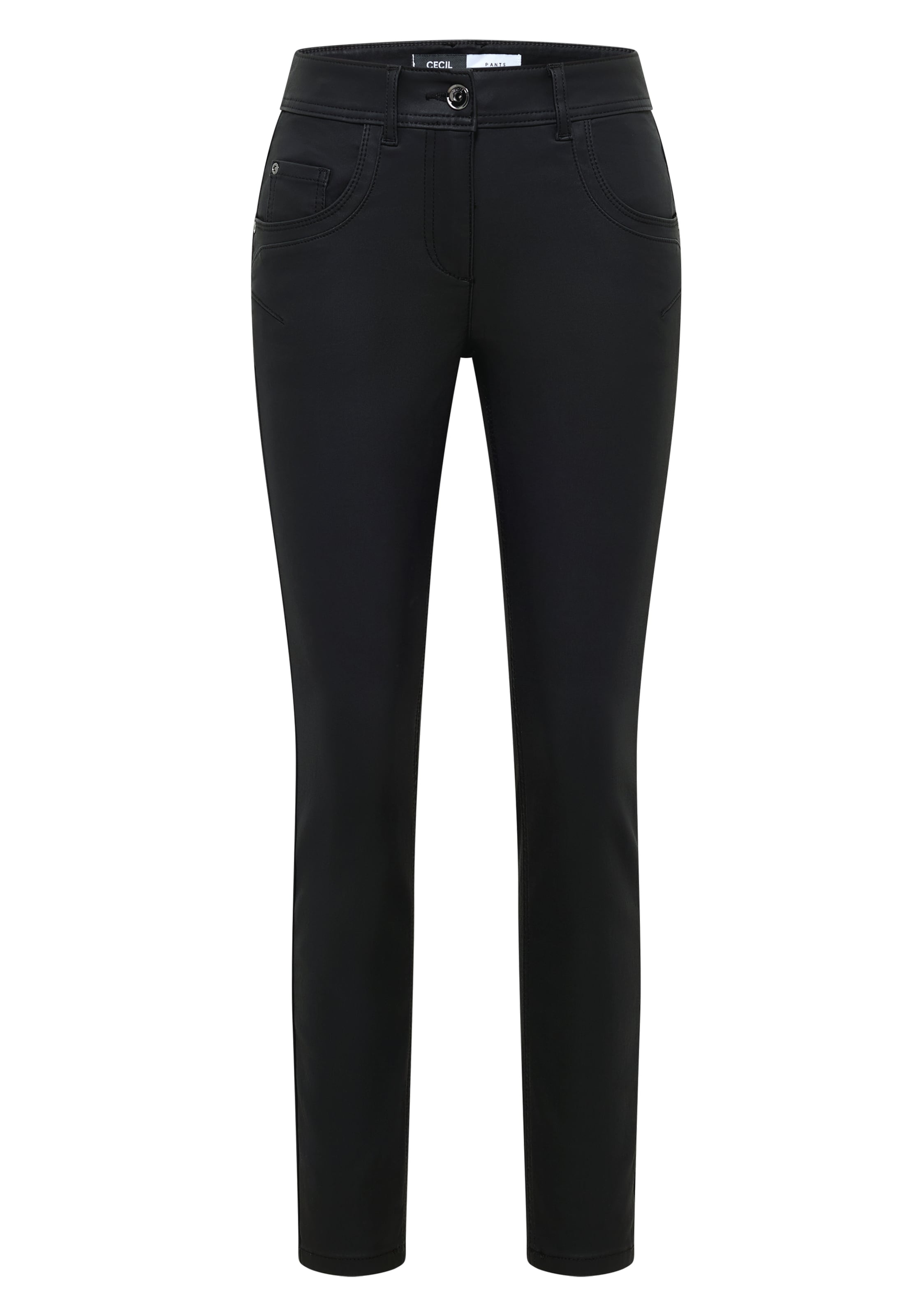 CECIL Slim fit Pants in Black: front