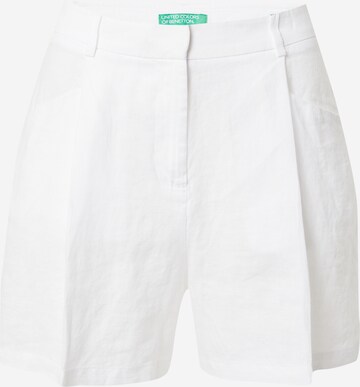 UNITED COLORS OF BENETTON Kalhoty se sklady v pase – bílá: přední strana
