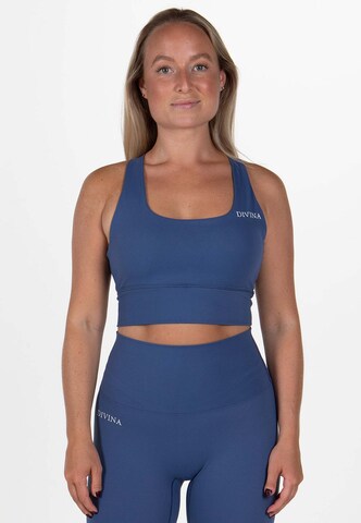 Divina Bustier Sport-BH 'Ortus' in Blau: Vorderseite