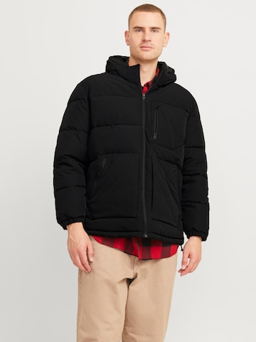 Jack & Jones Plus Winterjas 'JJEOtto' in Zwart: voorkant