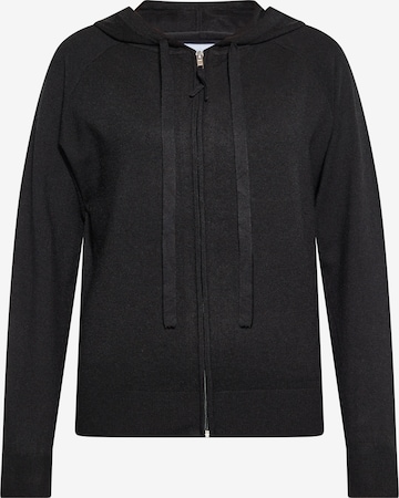 usha BLUE LABEL Zip-Up Hoodie in Black: front