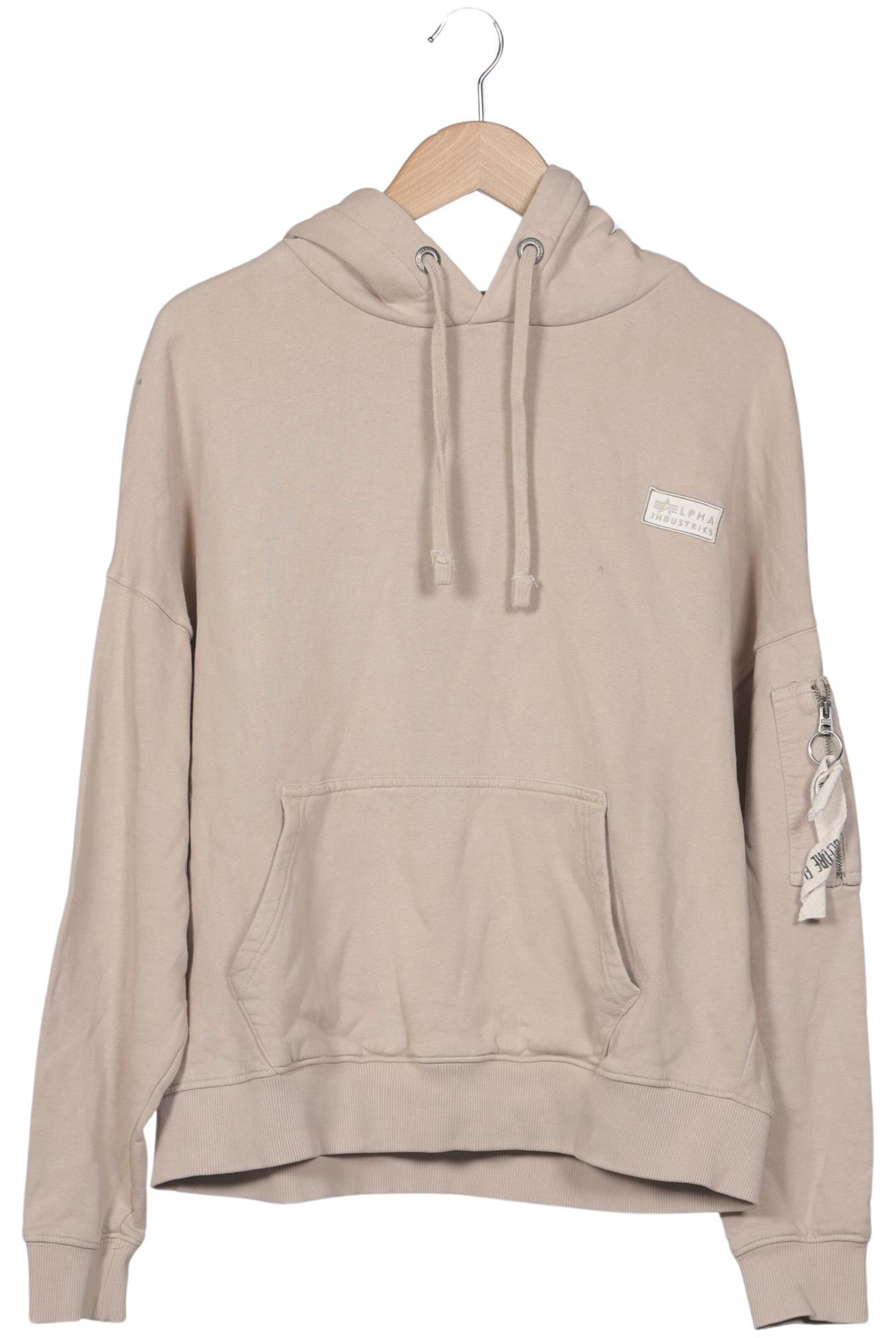 ALPHA INDUSTRIES Sweatshirt & Zip-Up Hoodie in M in Beige: front