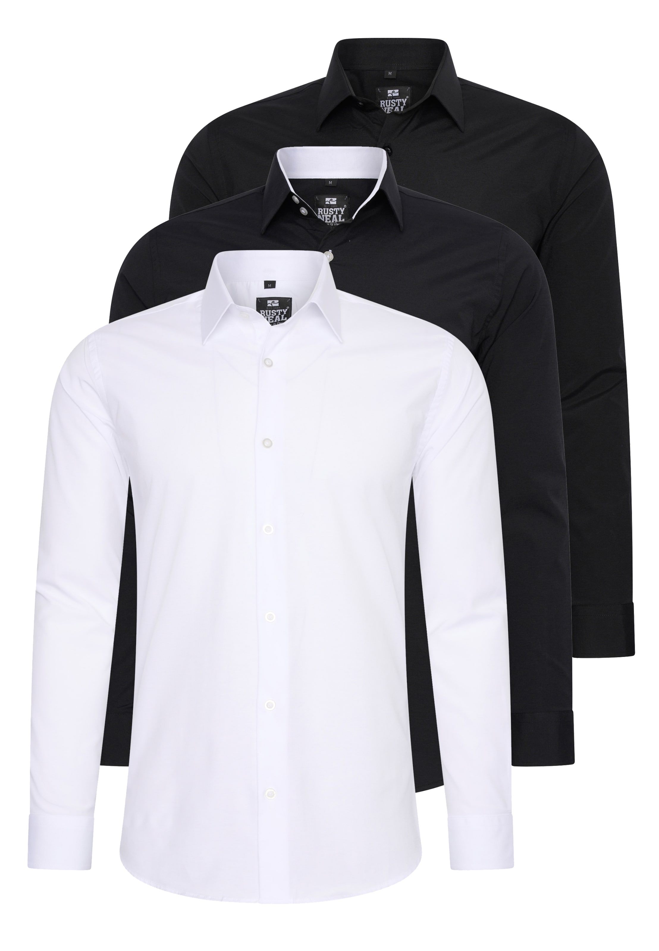 Rusty Neal Slim fit Button Up Shirt in Black: front