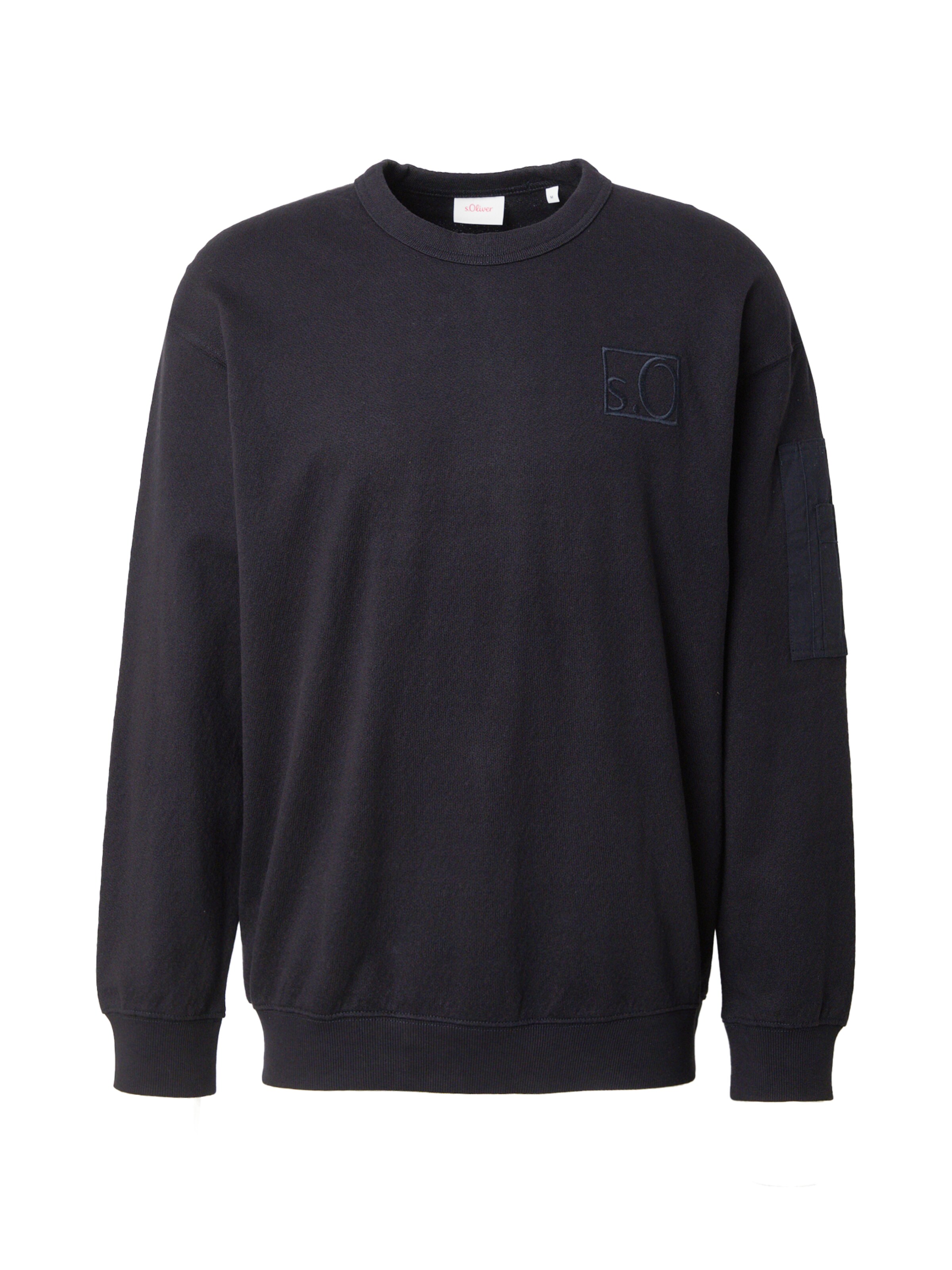 s.Oliver Sweatshirt in Zwart: voorkant