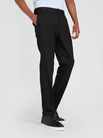 TOPMAN Slim fit Pleated Pants in Black: front