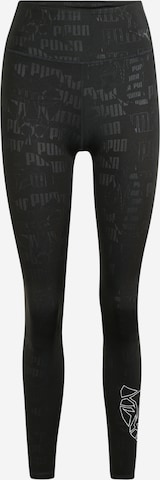 PUMA Skinny Workout Pants in Black: front