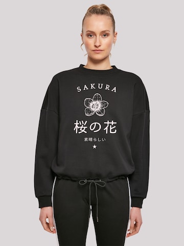 F4NT4STIC Sweatshirt 'Sakura Blume Japan' in Schwarz: Vorderseite