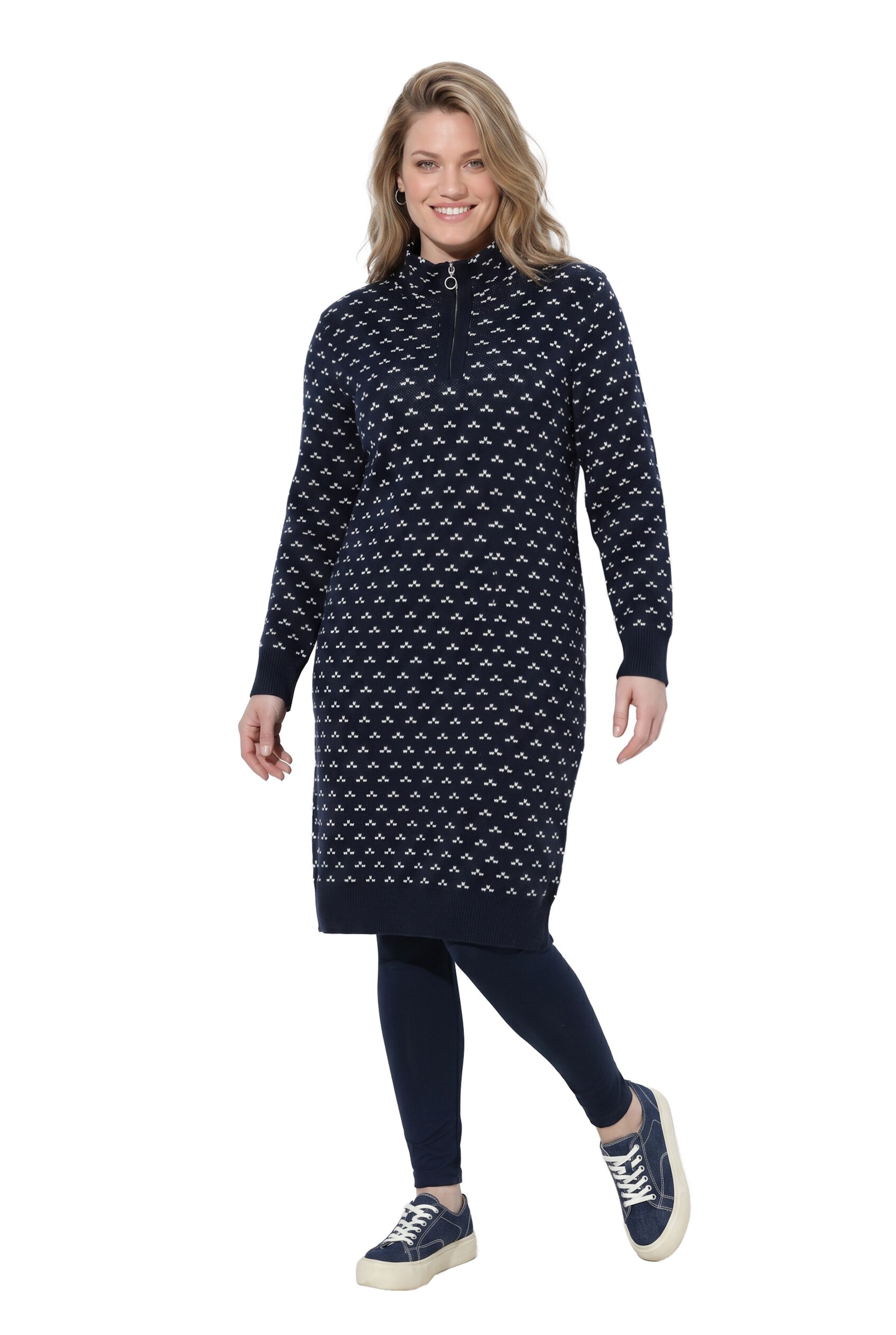 Ulla Popken Knit dress in Blue: front