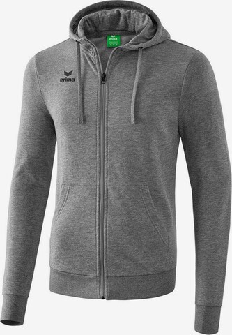 ERIMA Athletic Zip-Up Hoodie in Grey: front