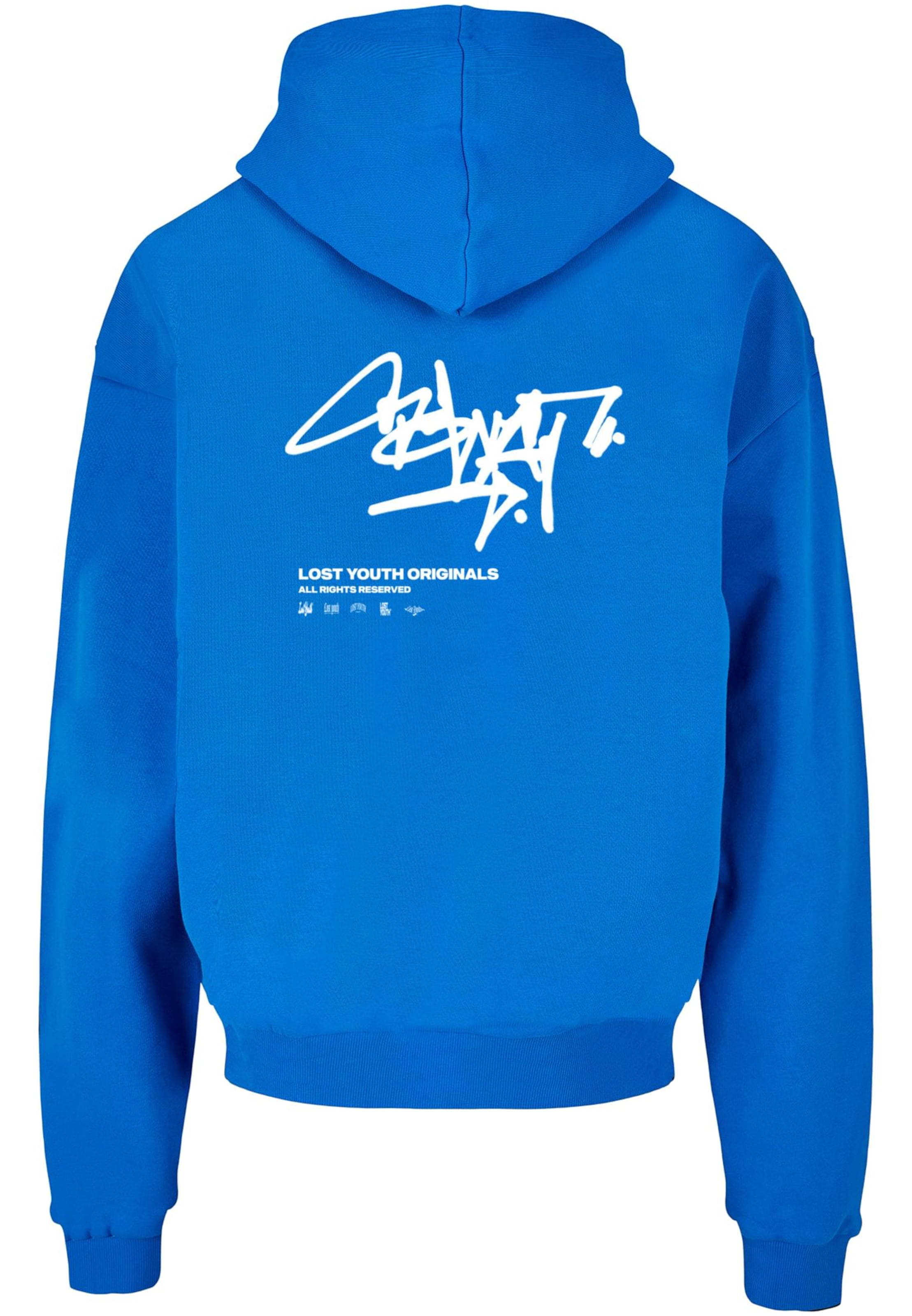 Lost Youth Sweatshirt 'Graffiti' i blå