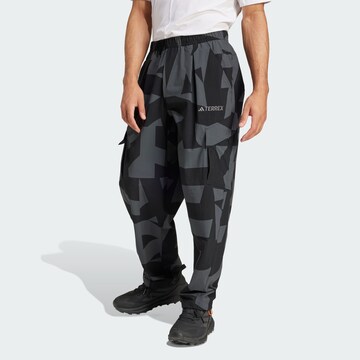 ADIDAS TERREX Loose fit Outdoor trousers 'Xploric' in Black: front