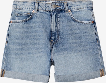 MANGO Wide leg Jeans in Blauw: voorkant