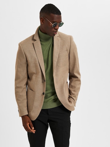 SELECTED HOMME Slim fit Suit Jacket 'GABE' in Brown