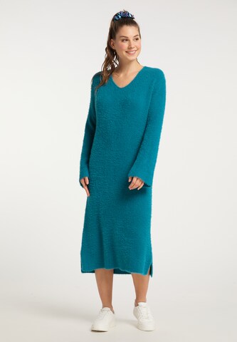 MYMO Knitted dress in Blue: front