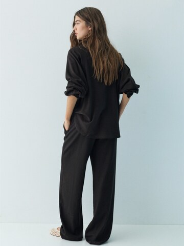 Pull&Bear Wide Leg Bukser i sort