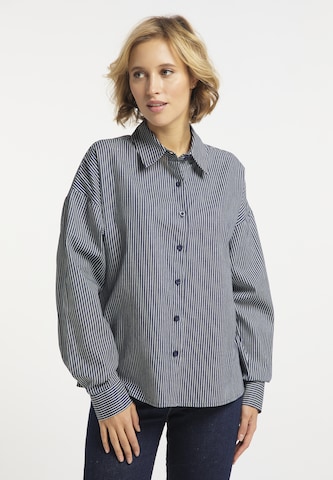 usha BLUE LABEL Blouse in Blauw: voorkant