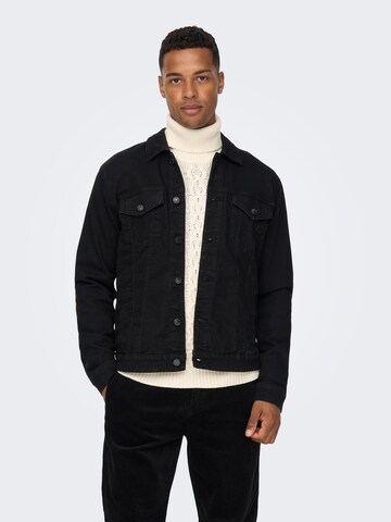 Veste mi-saison 'Coin' Only & Sons en noir : devant