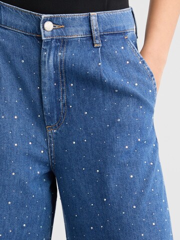 Liu Jo - Pierna ancha Pantalón vaquero plisado en azul