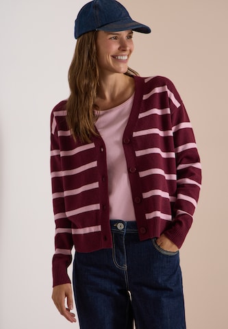 CECIL Cardigan mit V-Neck und Streifen in Rot: Vorderseite