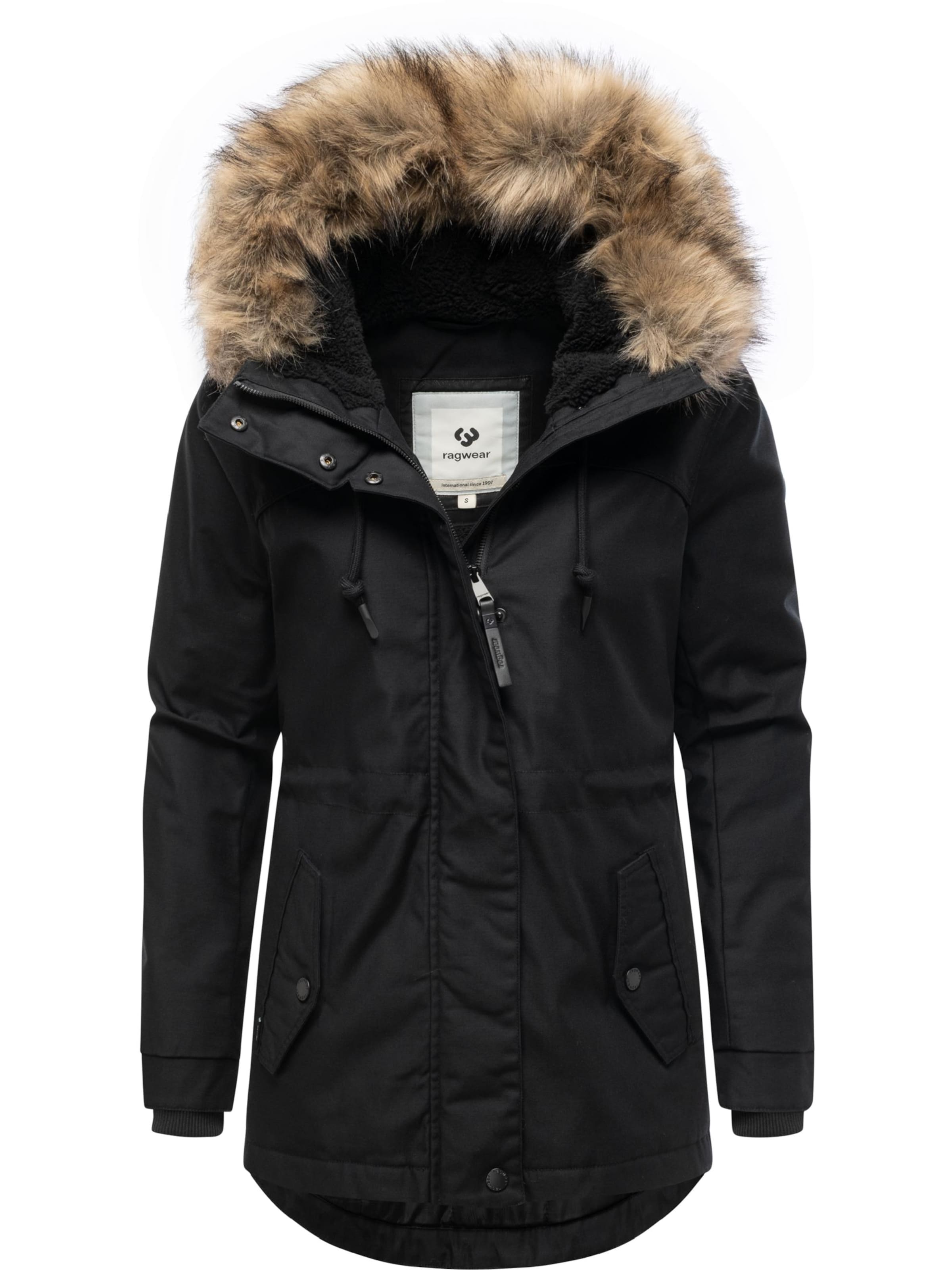 Ragwear Winterjacke 'Tawny Short' in Schwarz