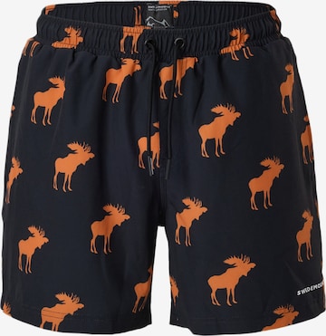 SWEDEMOUNT - Bermudas 'Forest' en negro: frente
