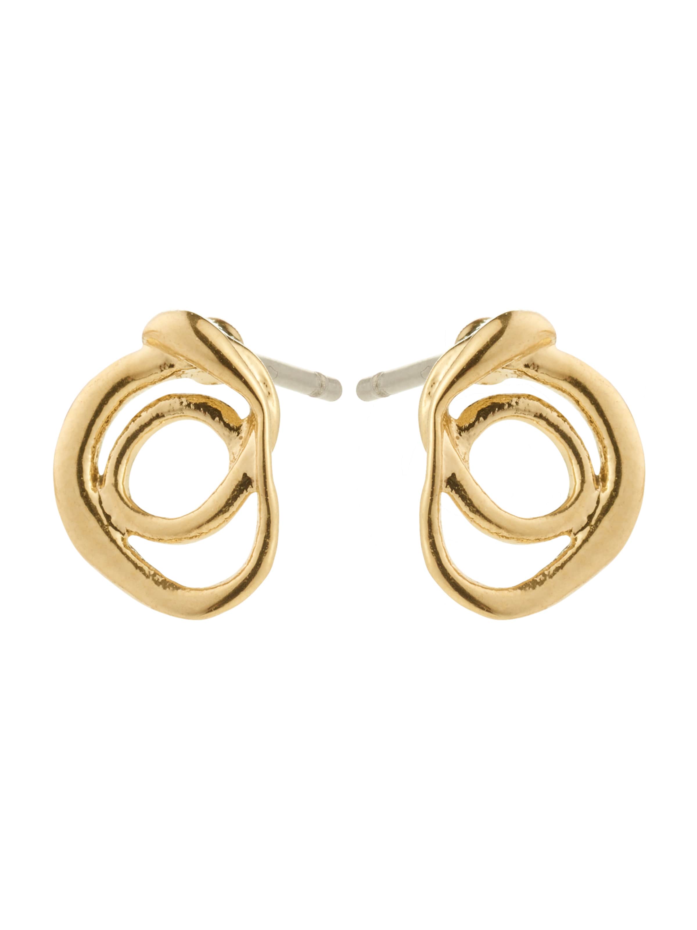 Pilgrim Náušnice 'Diego' – zlatá: přední strana