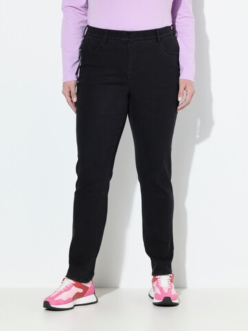 Ulla Popken Regular Jeans 'Mia' in Black: front