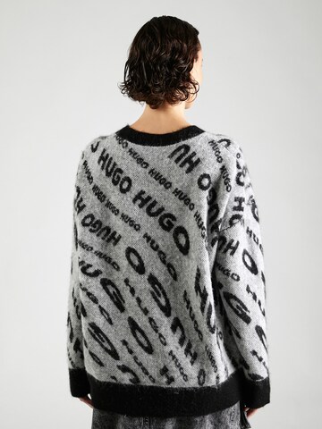 HUGO Sweter oversize 'Sidimmer' w kolorze czarny