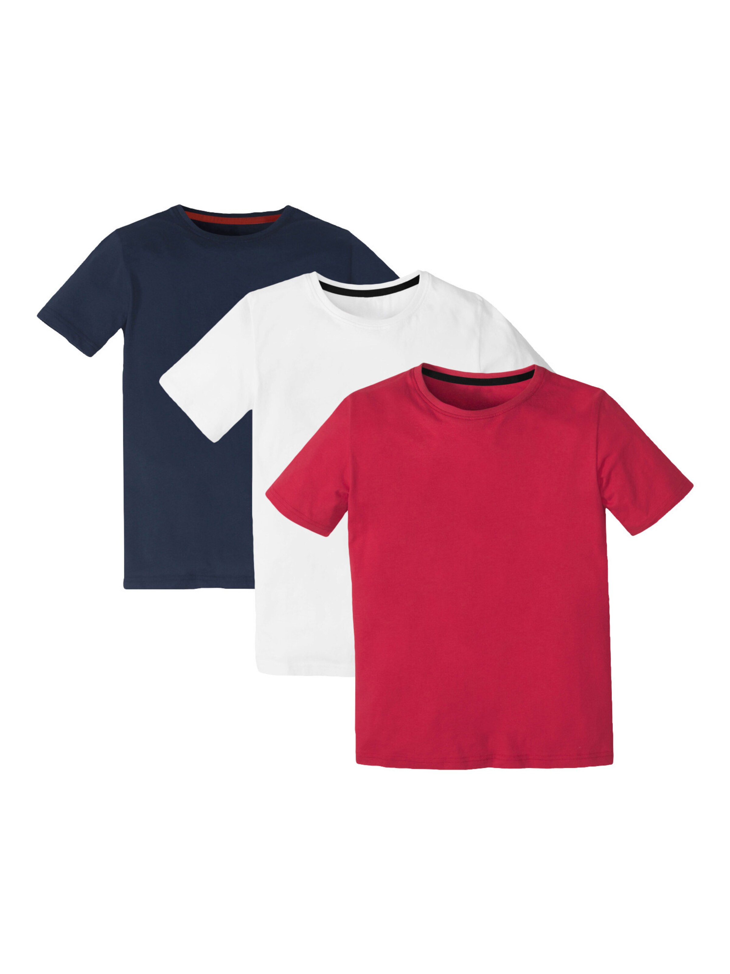 bonprix T-Shirt (3er Pack) in Blau: Vorderseite