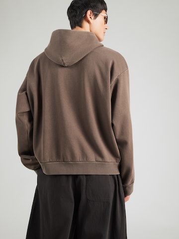 WEEKDAY Zip-Up Hoodie in Brown