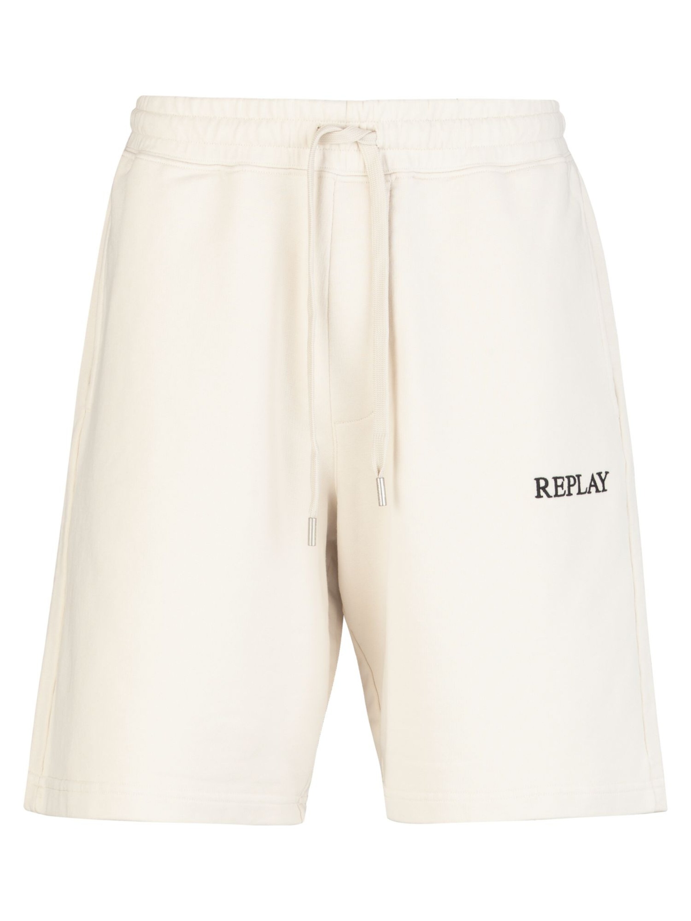 REPLAY Shorts 'FELPA' in schwarz / wollweiß, Produktansicht