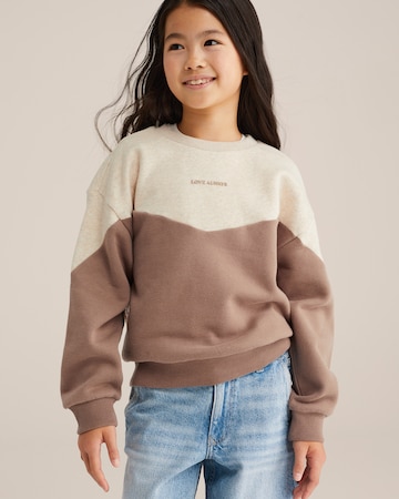 WE Fashion - Sweatshirt em castanho: frente