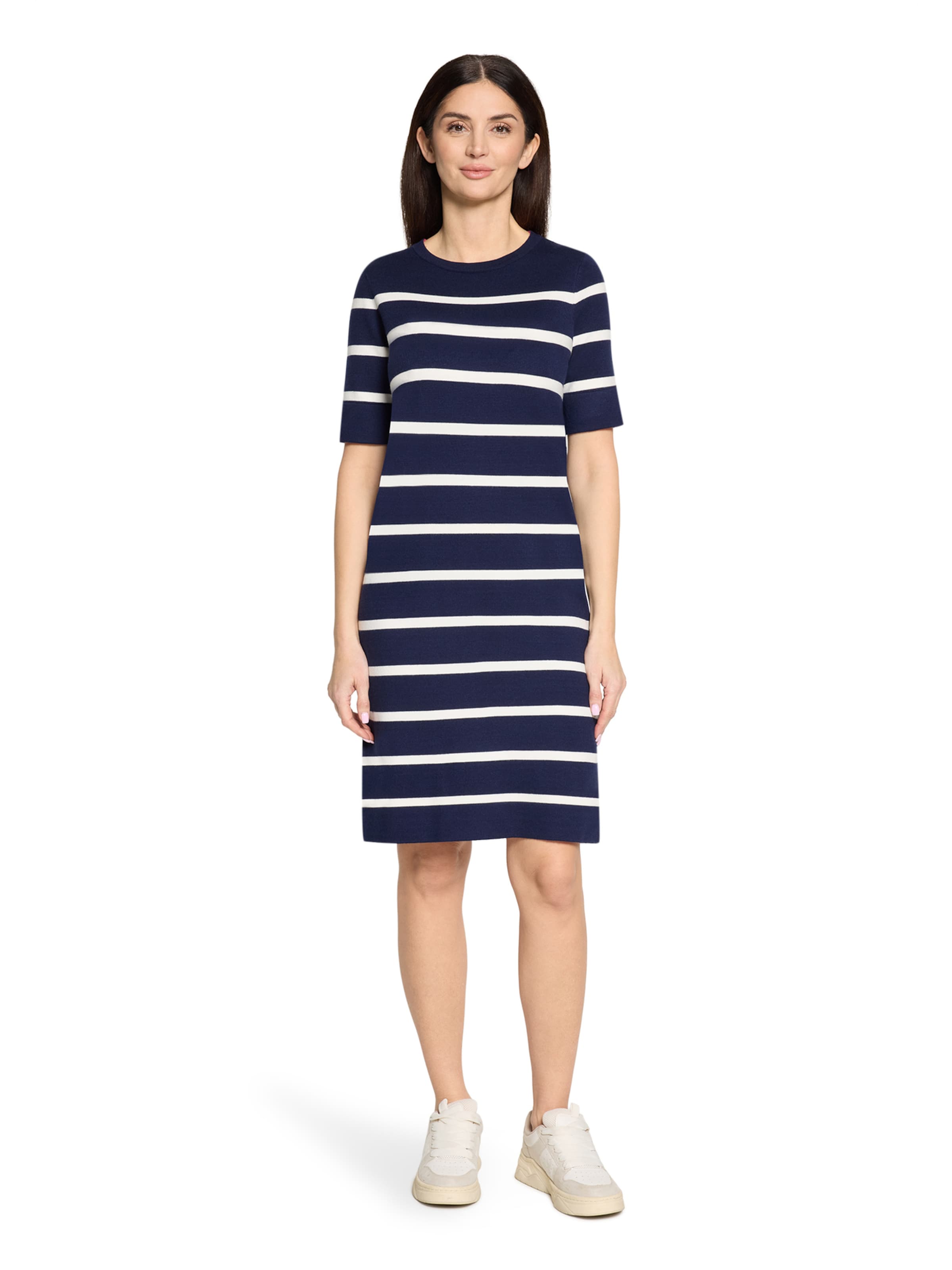 Cartoon Knit dress in Blue: front