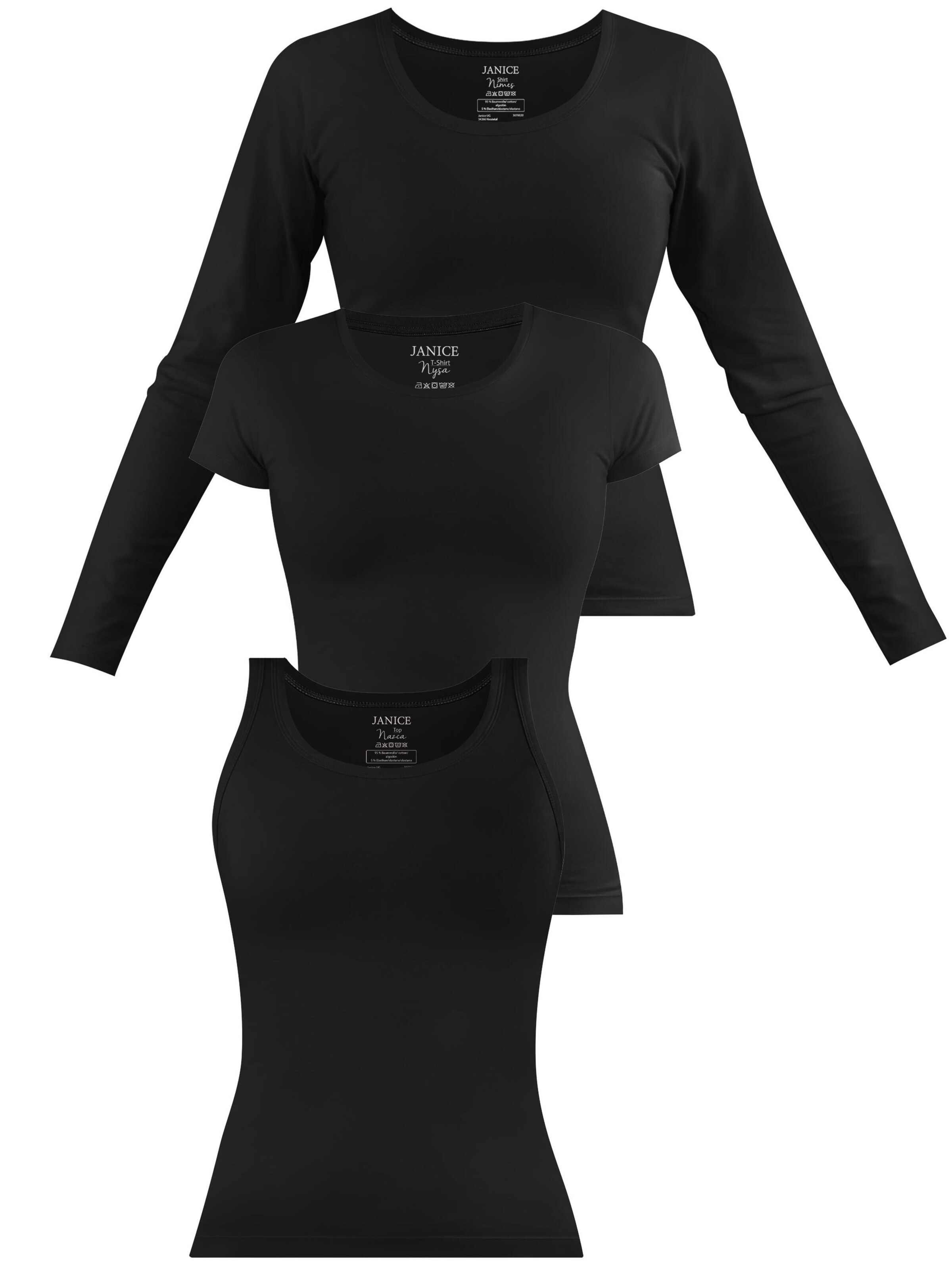 Janice - Camiseta en negro: frente