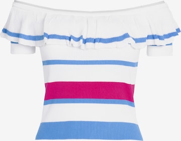 Top in maglia di Influencer in bianco: frontale