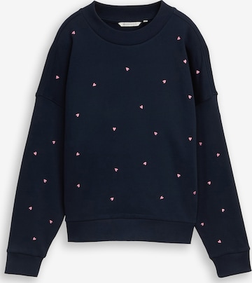 Sweat-shirt TOM TAILOR DENIM en bleu : devant