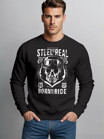 Neverless Sweatshirt 'Steel is Real' in Black